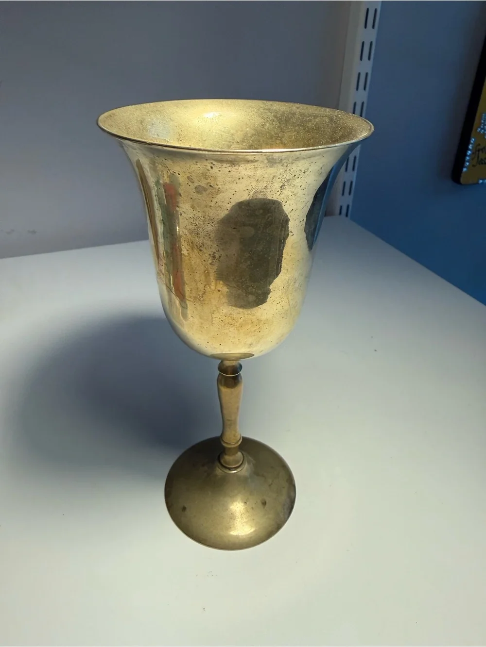Vintage Brass Antique-Style Gold Metal Goblet - Decorative Home Dining Cup